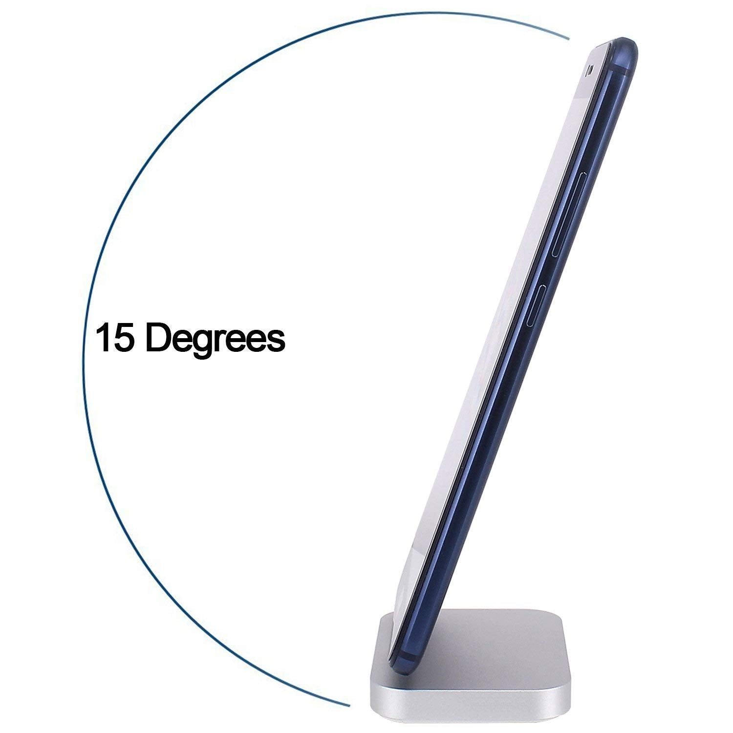 Base de Carga USB Tipo C Yeebline Plata Aleación de Aluminio Compatible con iPhone 15 Series, Nexus 6P/5X, OnePlus 3T/3/2 y Dispositivos USB-C