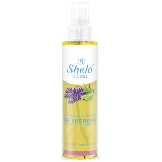 Sheló NABEL Aceite Para Masaje De Hierbas, Aromaterapia, Anti Estrés, con esencias de Vainilla, Limón, Lavanda, Eucalipto y Mentol, 140.0 mililitro, 1 item