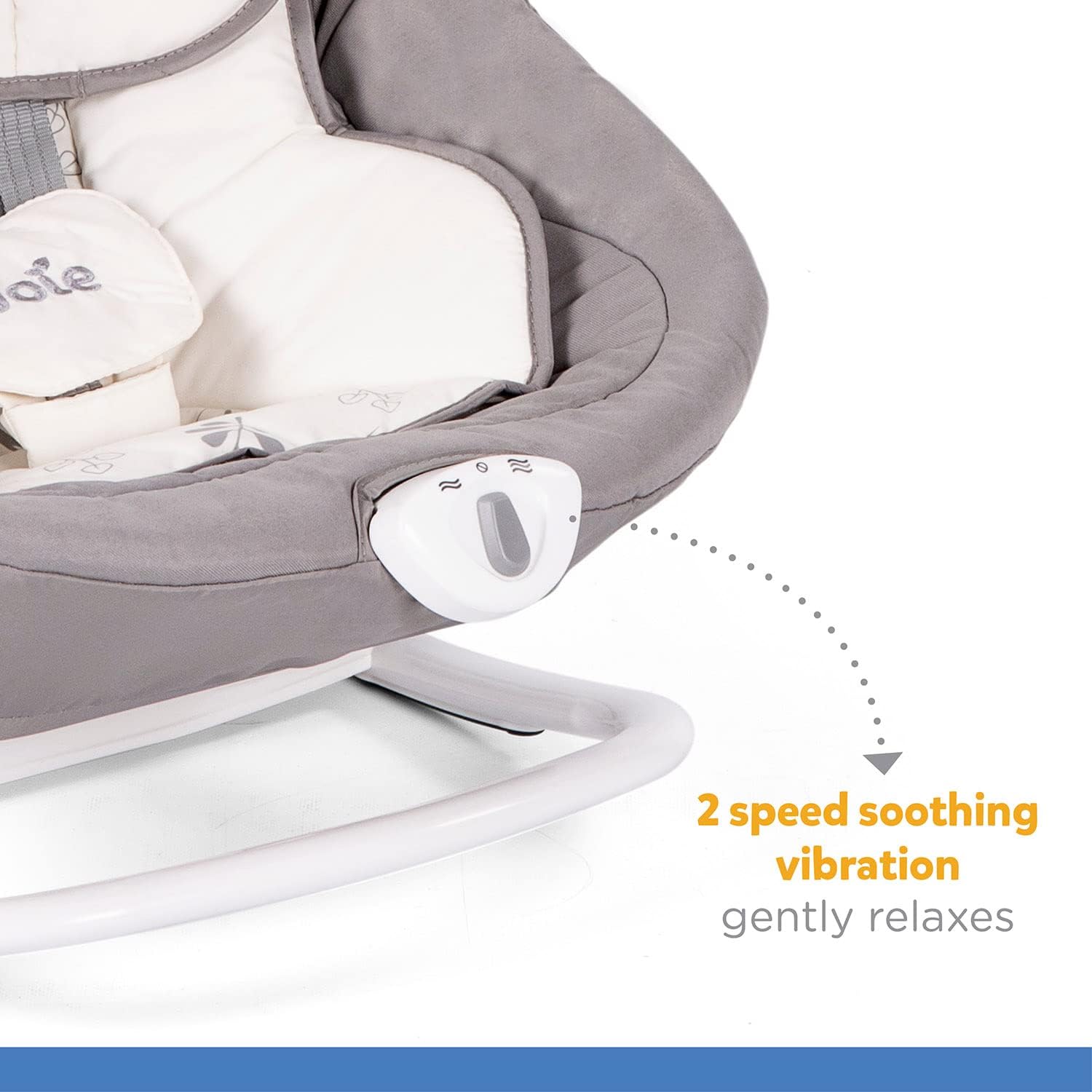 Joie Columpio Portatil para Bebe Sansa, Cuna Mecedora con Giro de 90°, Silla Mecedora Reclinable con 3 Posiciones y Vibracion Calmante, Bouncer Electrico para Bebe