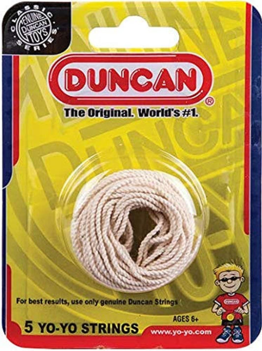 Duncan Yo-Yo String [Blanco] – Pack de 5 Cuerdas de algodón para plástico, Metal Yos