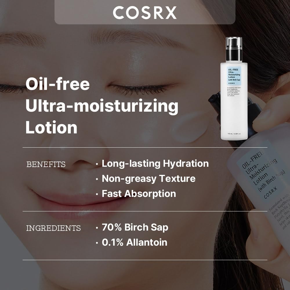 Oil Free Ultra Moisturizing Lotion by Cosrx for Unisex - 3.3 oz Lotion