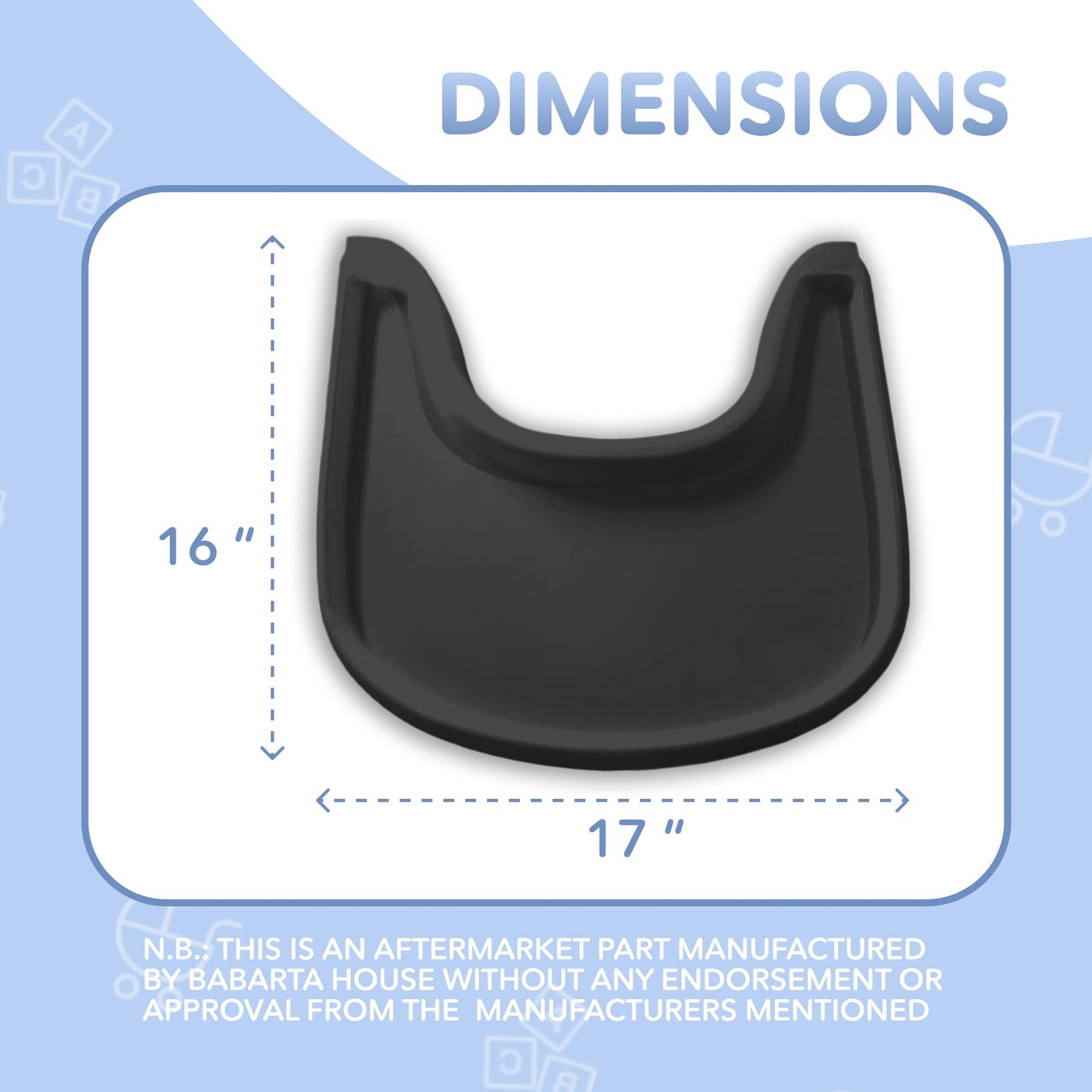 Bandeja para silla alta compatible con silla Stokke Trip Trap, diseño curvado ergonómico, negro brillante, sin BPA, fácil de montar