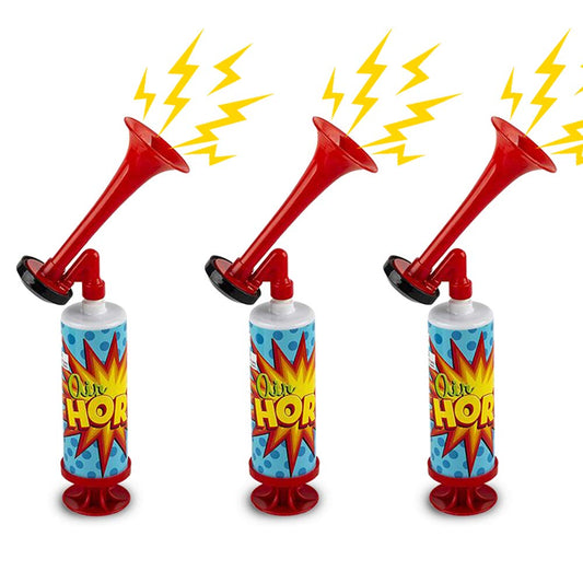 ArtCreativity - Mini bomba de bocina de aire, fabricantes de ruido de cuerno de aire de 10 pulgadas para eventos deportivos, juego de 3 cuernos de soplado para seguridad, celebraciones, recuerdos de
