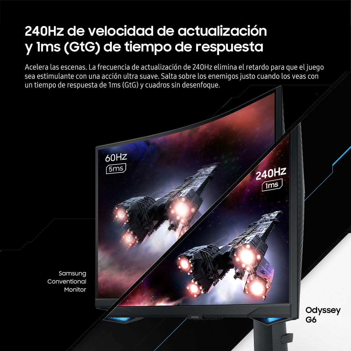 Monitor Samsung Odyssey G6 QHD 27 Pulgadas Gaming 240hz