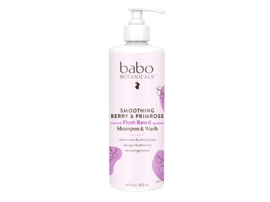 Champú y Lavado 2 en 1 Babo Botanicals Natural Bayas Onagra Hipoalergénico Vegano para Bebés y Niños