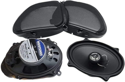 Hogtunes 3572-AA - Altavoces frontales de 5 x 7 pulgadas con parrillas (paquete de 2), se adapta a los modelos Harley-Davidson Road Glide 1998-2013