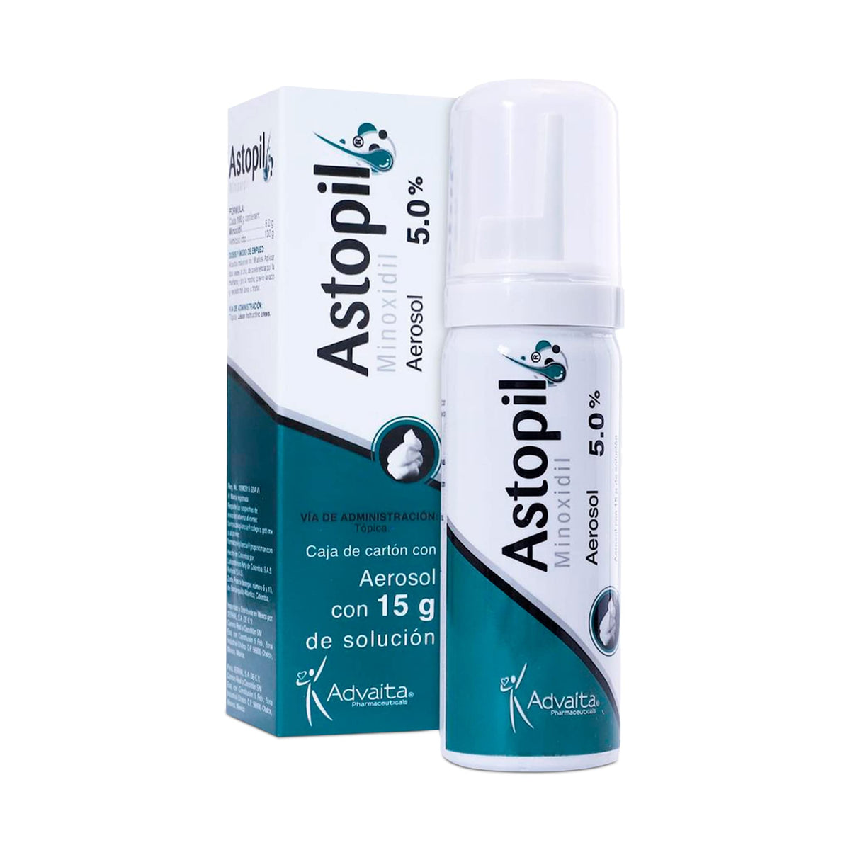 Espuma Tratamiento Advaita Astopil Minoxidil 5% Blanca Sin Aroma para la Alopecia Androgénetica, Areata e Hipotricosis Congénita, Paquete de 6 Tubos 15 g