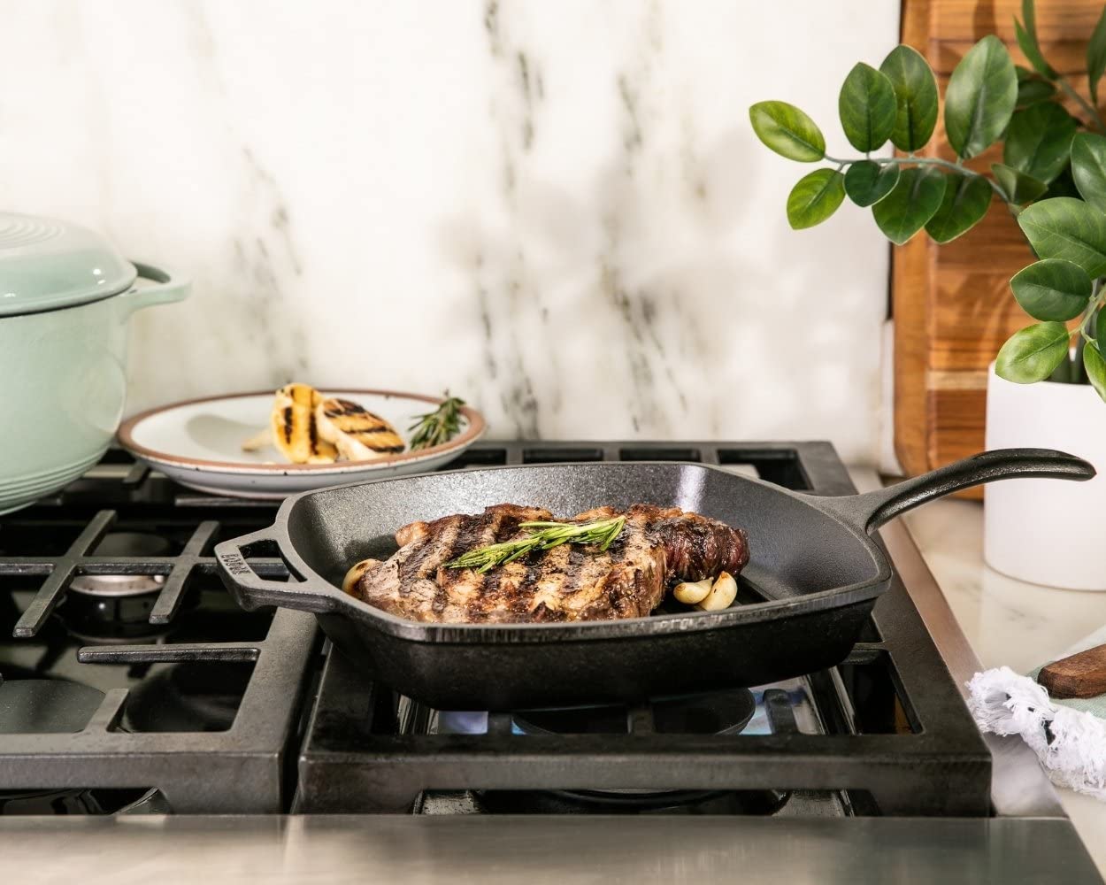 Lodge sartén parrilla cuadrado presazonado, 26.7 cm
