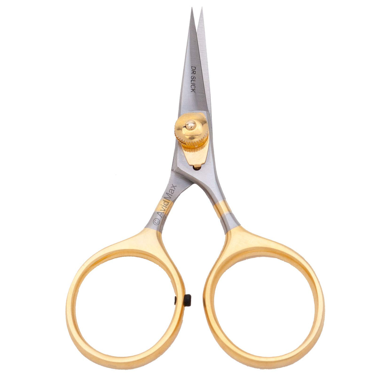 Dr. Slick Hair Razor Scissor, 4-1/2", Gold Loops, Adjustable Tension, Straight