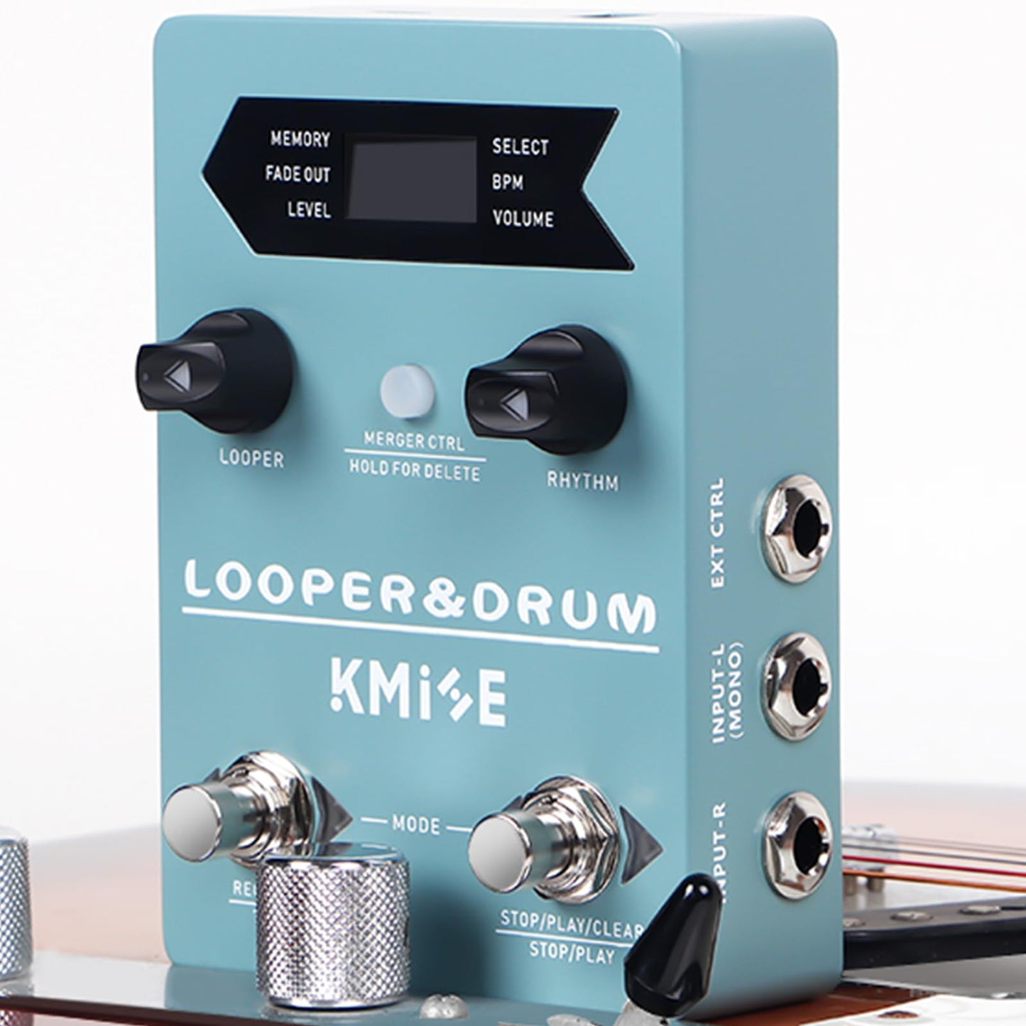 KMISE Loop Pedal & Drum Machine 2 en 1, pedal estéreo para guitarra con 100 estilos de ranuras de tambor, 40 ranuras 160 minutos de capacidad de grabación de looper compatible con