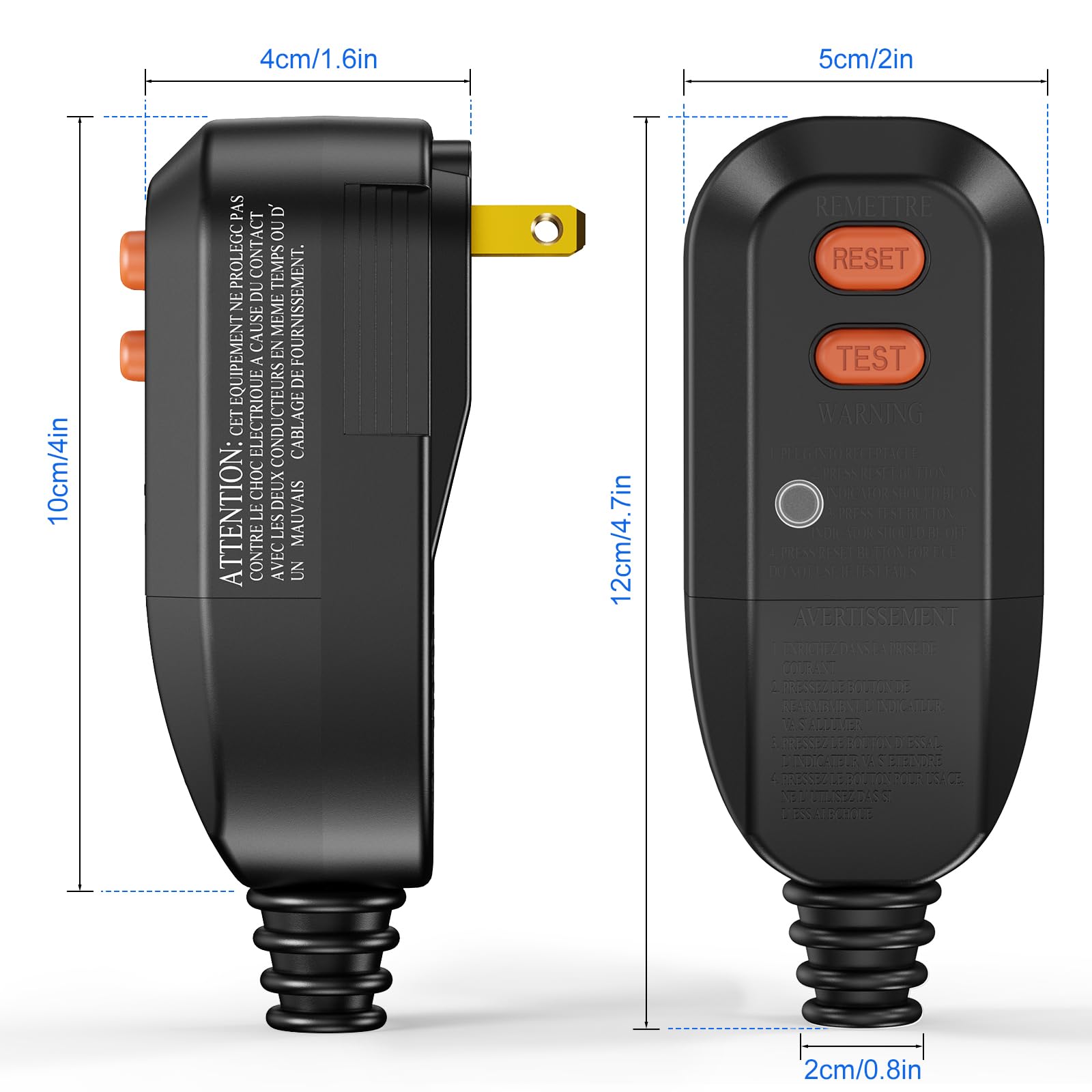 LOLARAN GFCI, enchufe de repuesto, 2 clavijas 15A, reinicio automático, impermeable, interruptor de circuito de falla a tierra para aire acondicionado, lavadora a presión de potencia, hornos, tina de