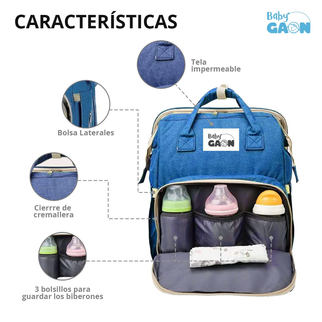 Mochila Moderna Térmica Con Cambiador Pañalera Multifuncional, Bolso Pañales Gran Capacidad, 15 Compartimientos Organizadores Moderna Bolsa de Pañales … (Azul.) -#11001001012301010502#