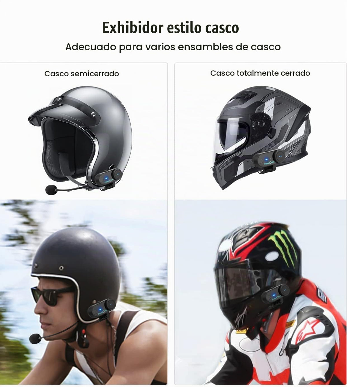 Auricular Bluetooth FreedConn Motocicleta TCOM VB Intercom 2-Vía 800M Kit Comunicación Universal