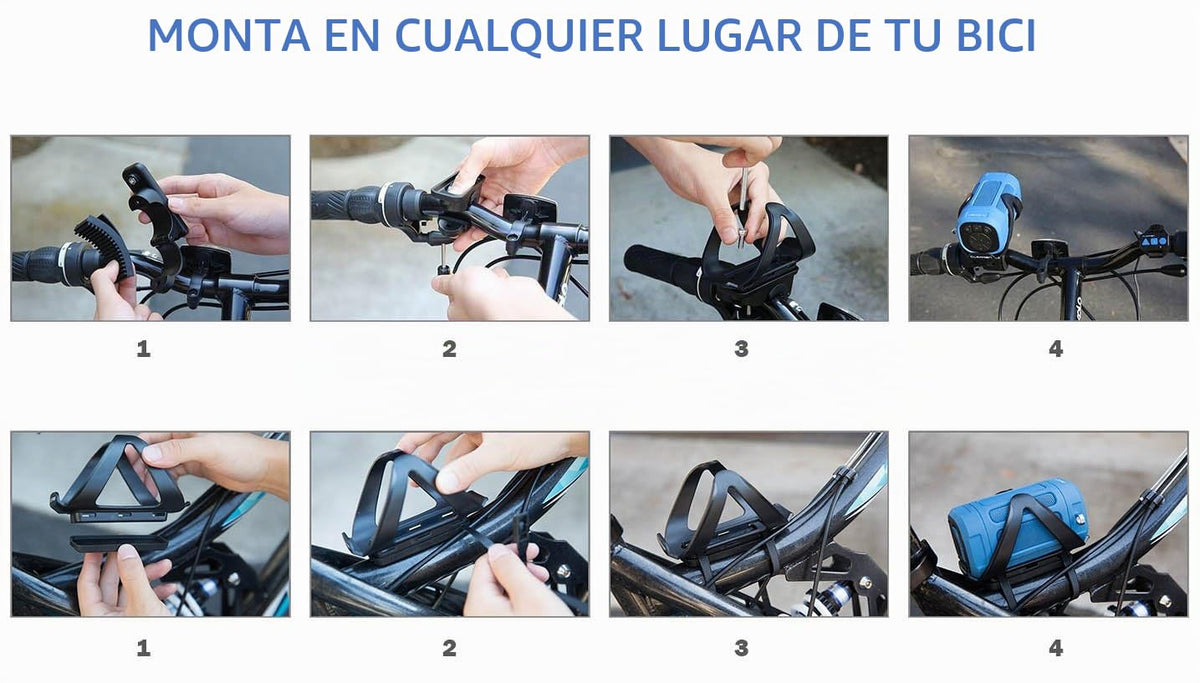 Bocina Bluetooth Clearon Negra con Soporte para Bicicleta
