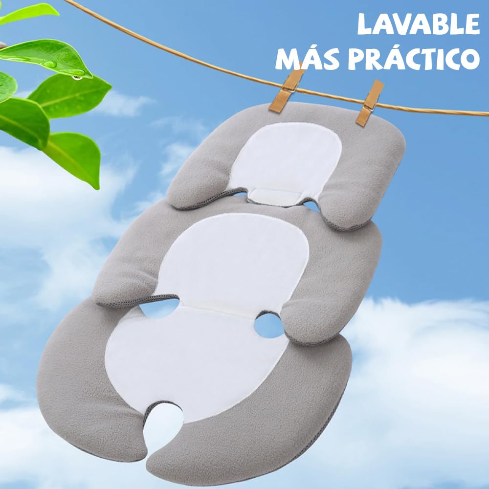 Reductor de silla de bebé, Cojín para Coche de Bebé, Diseño de doble cara para todo Año, transpirable y absorbe Sudor, soporte cómodo, Mayoría de los portadores, asientos, cochecitos adecuados.(Negro）