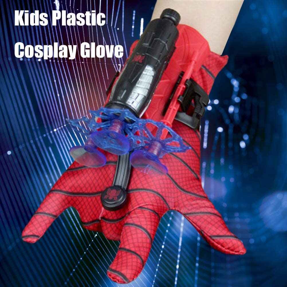 keivon - Guantes de araña para hombre, disparador de telaraña, para niños, juguete de juguete de juguete de plástico para cosplay, héroe, lanzador de películas, divertido para decorar niños