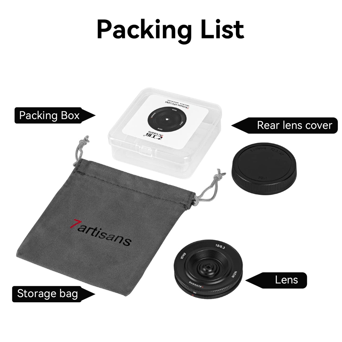 Lente 7artisans Negra Ultrafina APS-C Prime para cámaras Panasonic MFT M4/3 sin Espejo