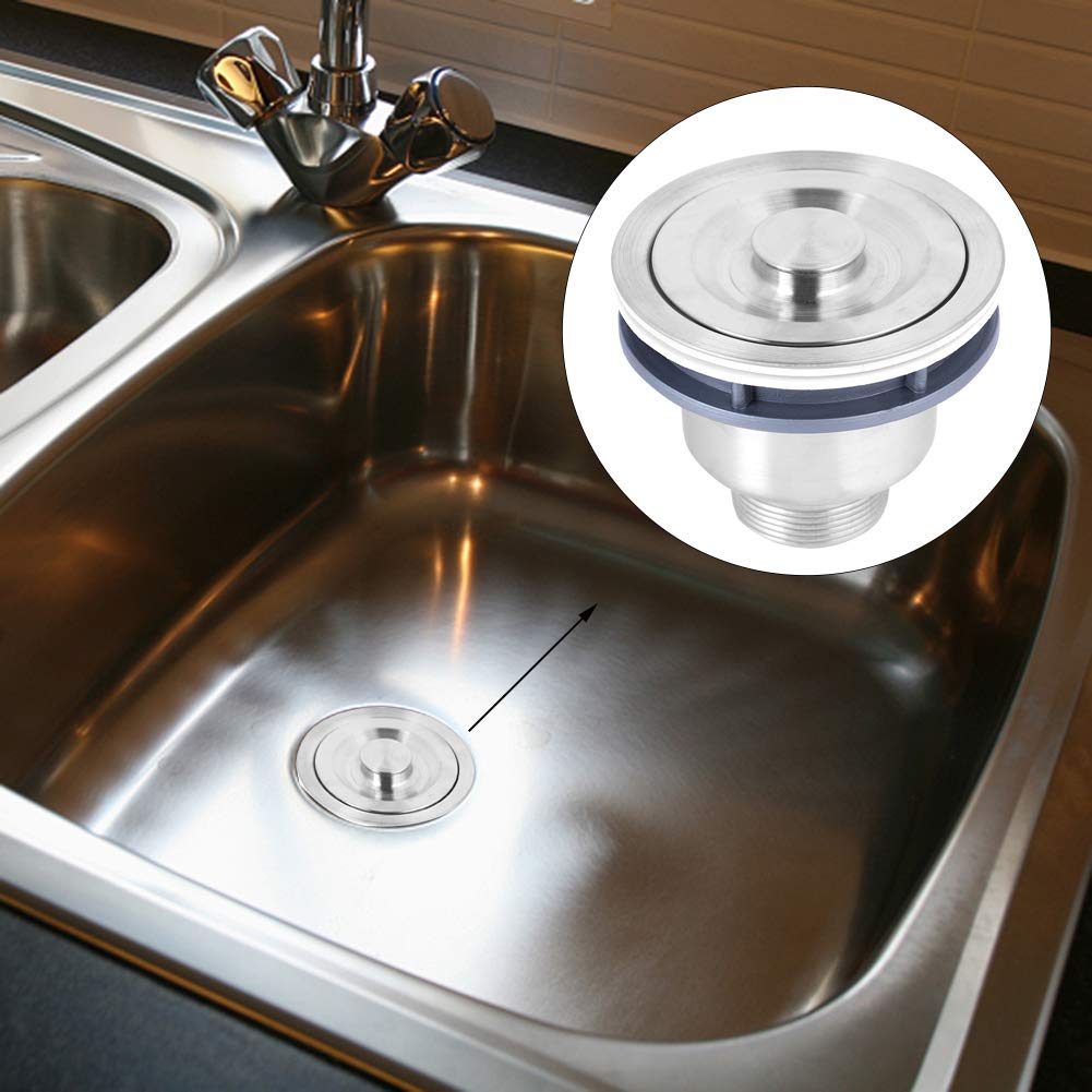 Garosa Colador de Fregadero de La Cocina Fregadero de La Canasta Colador de Filtro de Drenaje de Acero Inoxidable 304 con Tapa Extraíble Tapa de Sellado