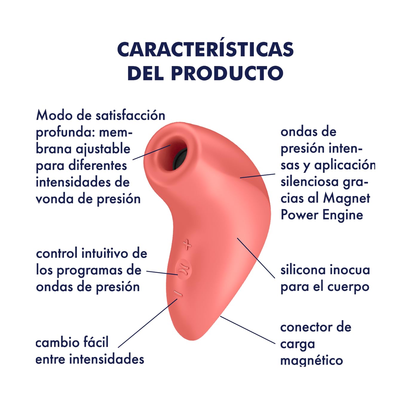 Satisfyer Pulso de Aire Damasco con Tecnología de Onda de Presión 4D y Batería Recargable Resistente al Agua para Mujer