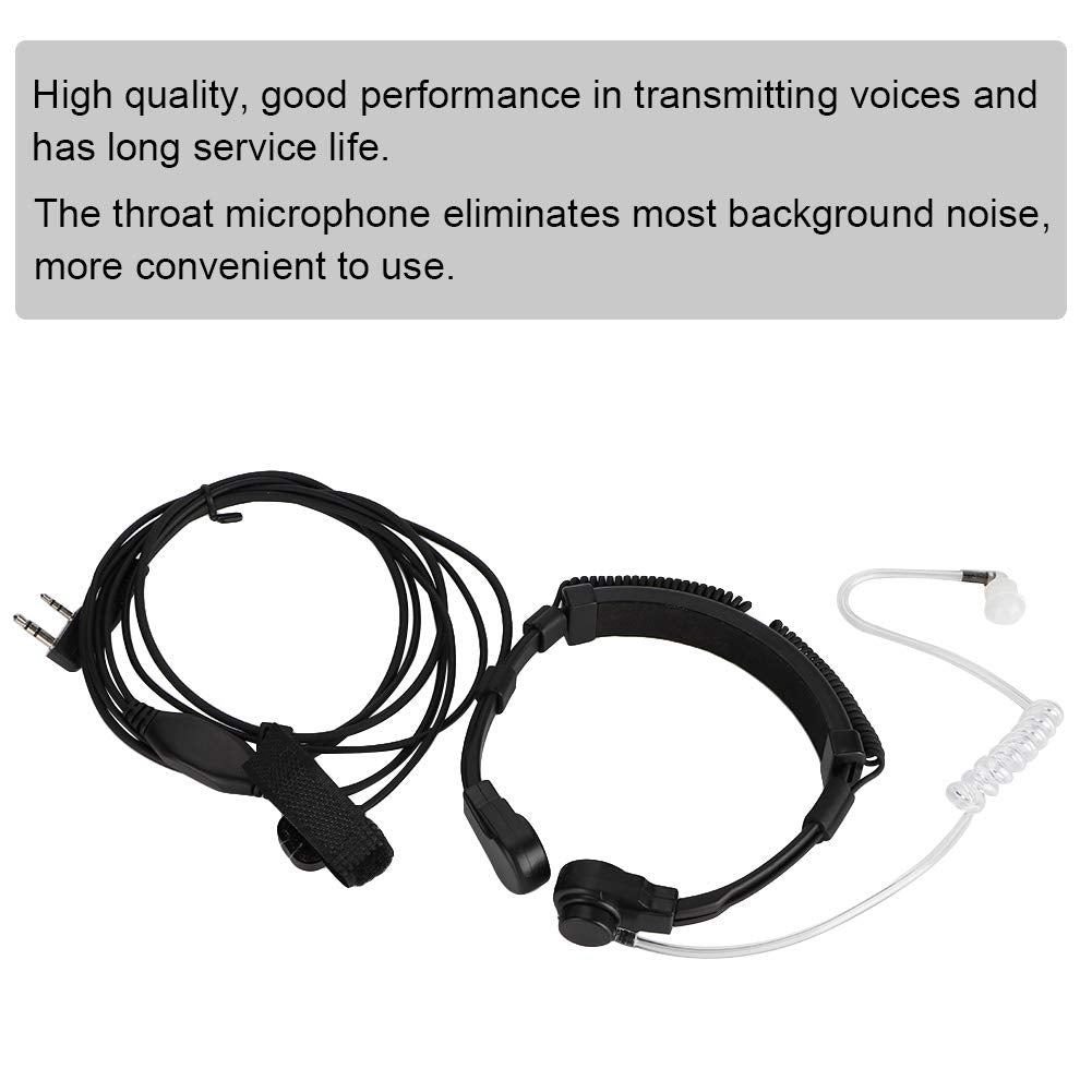 Auricular Universal Oumij Negro con Micrófono de Control de Garganta para Walkie Talkie