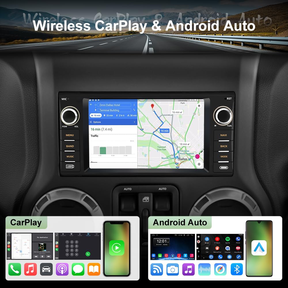 Vratzn Android 13 - Radio estéreo de coche para Dodge RAM 1500 2500 3500 2009 2010 2011 2012 con cámara inalámbrica CarPlay/Android Auto/GPS/HD y Bluetooth