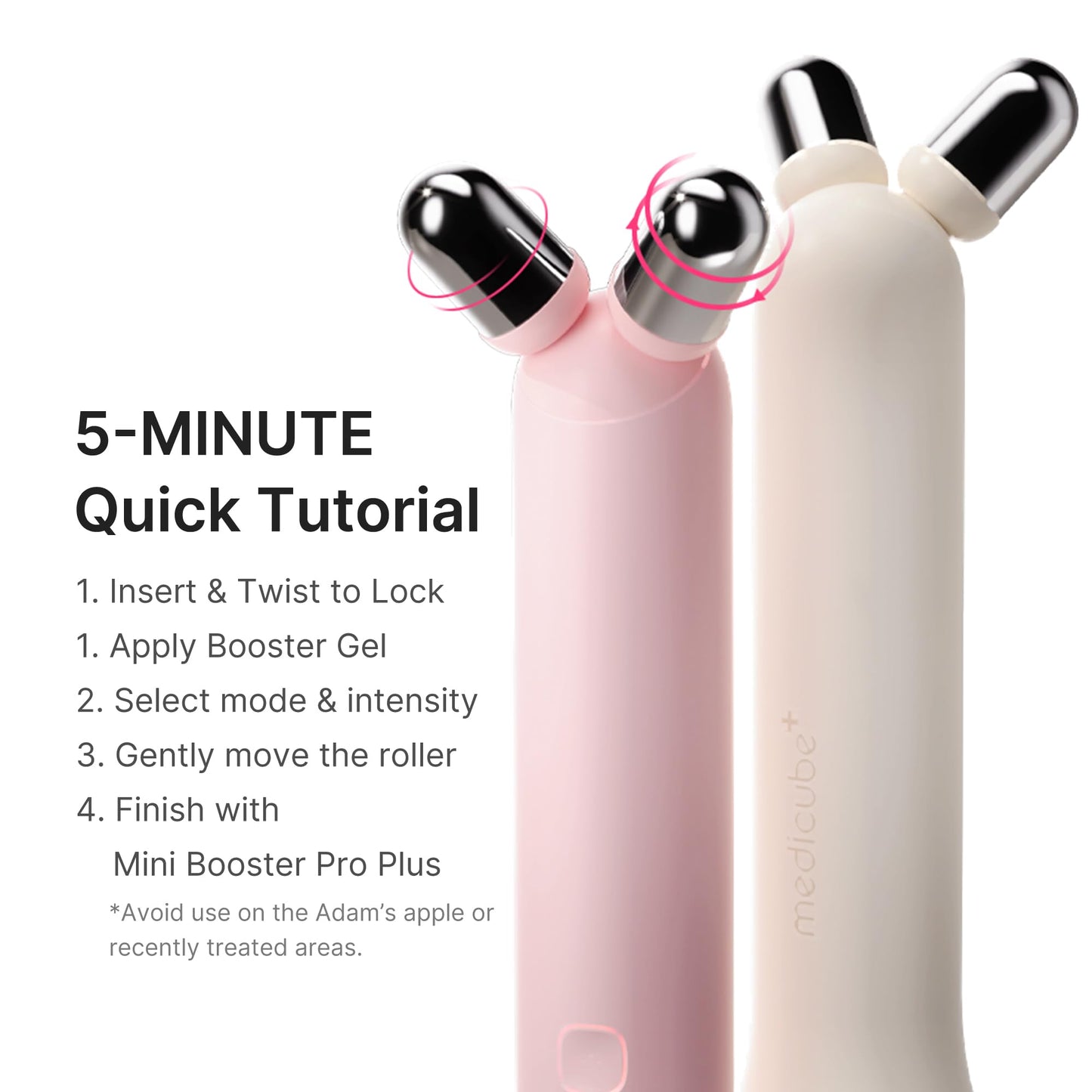 medicube Mini Booster Pro Plus Juego de Dispositivos de Rodillo Facial | Dispositivo de Masaje y Cuidado de la Piel 2 en 1 | Cuidado de la Línea de la Mandíbula y Reducción de Hinchazón | Masajador