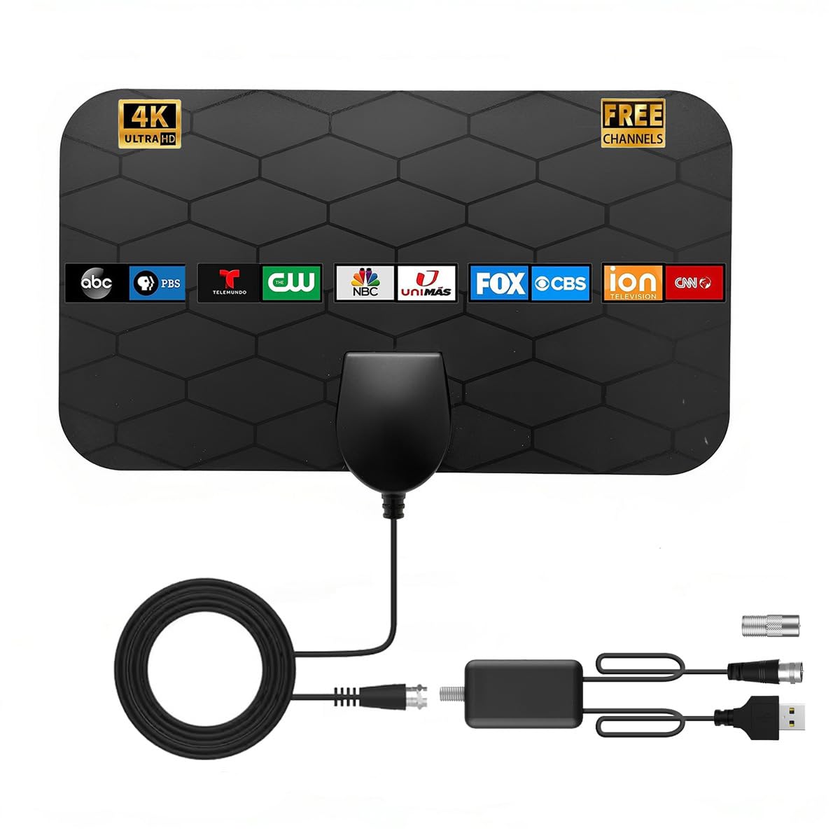 XIANGLYO Antena TV Digital HD Interior, Recepción 360°, 180 Millas, 4K 1080P, Amplificador de Señal Gratis