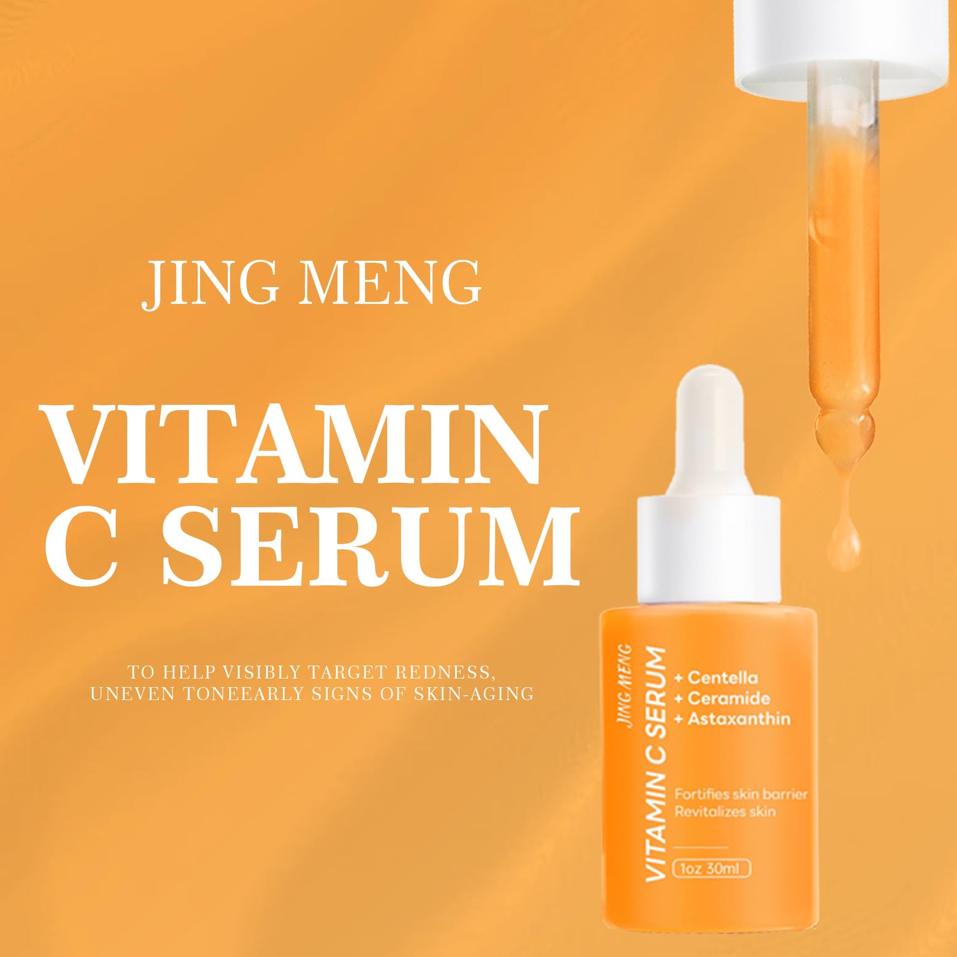 Suero facial liposomal con vitamina C, calmante instantáneo, calmante, iluminador, antienvejecimiento, tono de piel uniforme con centella asiática, ceramida, astaxantina y ácido hialurónico