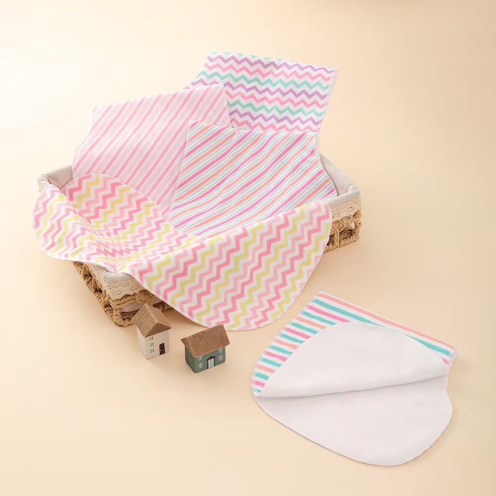 Sleepyturtle - Paños para eructos para bebé, toallas, paquete de 5, bebés, unisex, absorbentes, transpirables, con leche (rosa)