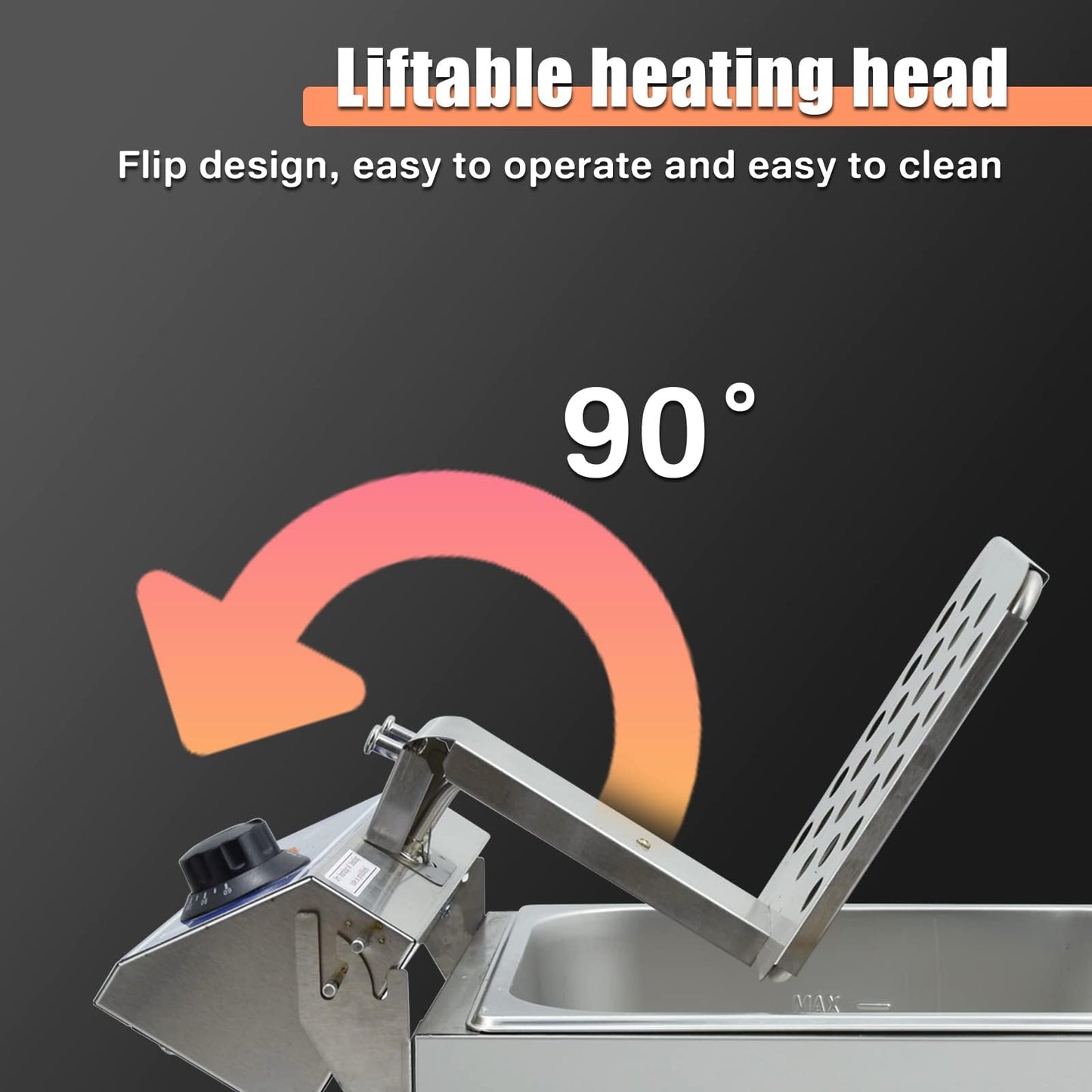 Freidora Eléctrica DULONG Acero Inoxidable Control de Temperatura para Cocina Casera