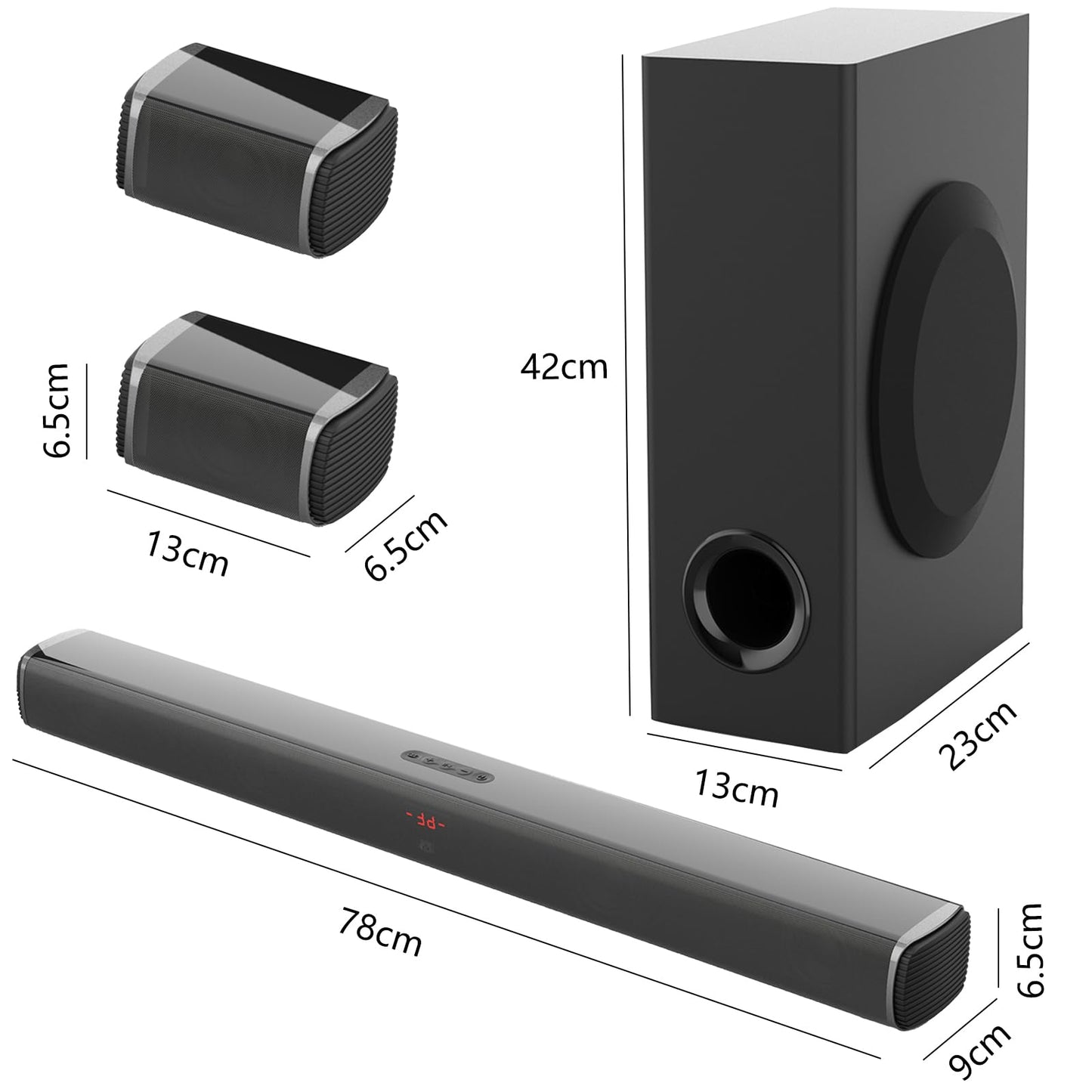 LEQI Barras de Sonido Potente 240W, Sound Bar 5.1 Teatro En Casa con Subwoofer, Barra Sonido Home Theater, Bocina Barra para TV, Conexión Bluetooth, USB Óptico y Auxiliar Incluye Control Remoto