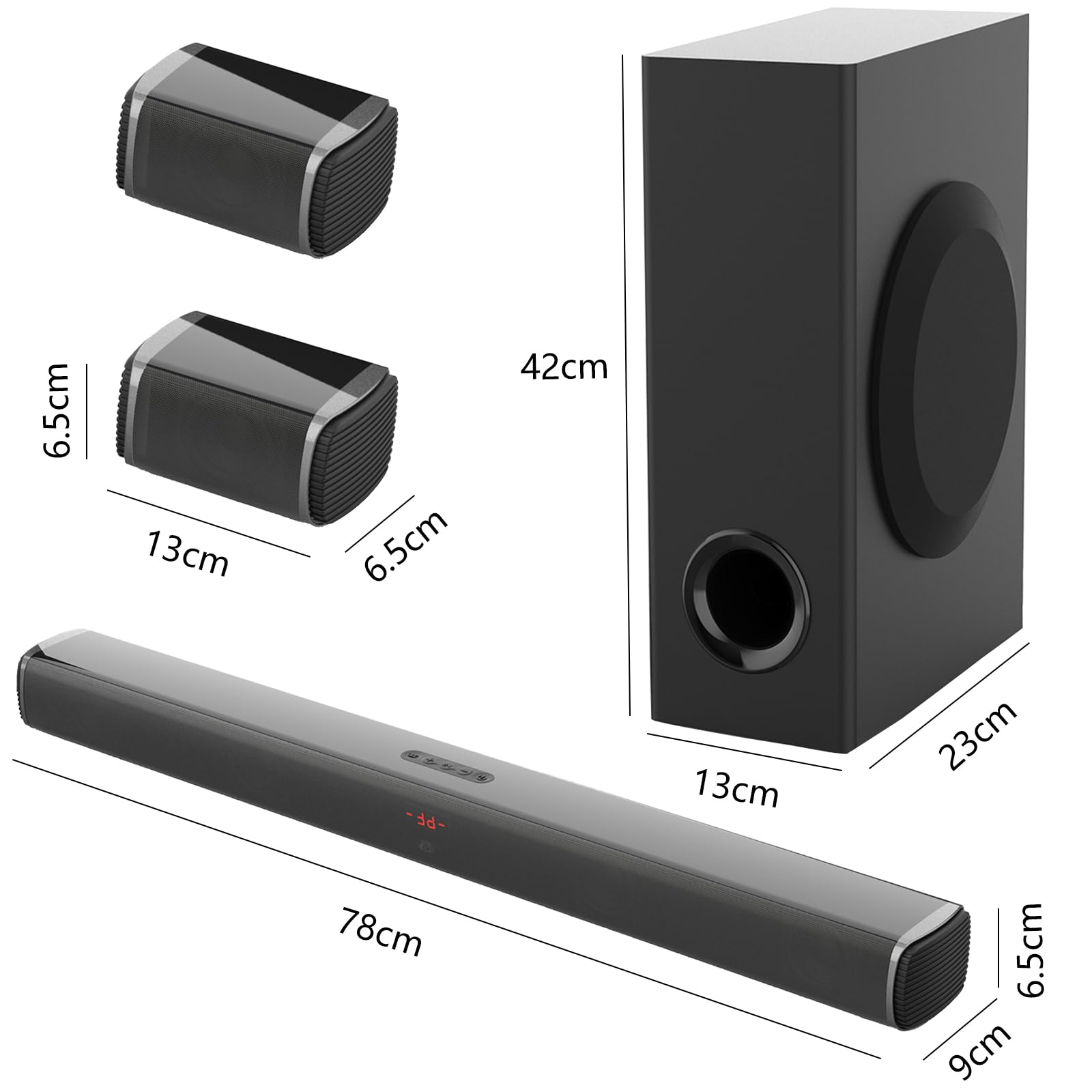 LEQI Barras de Sonido Potente 240W, Sound Bar 5.1 Teatro En Casa con Subwoofer, Barra Sonido Home Theater, Bocina Barra para TV, Conexión Bluetooth, USB Óptico y Auxiliar Incluye Control Remoto