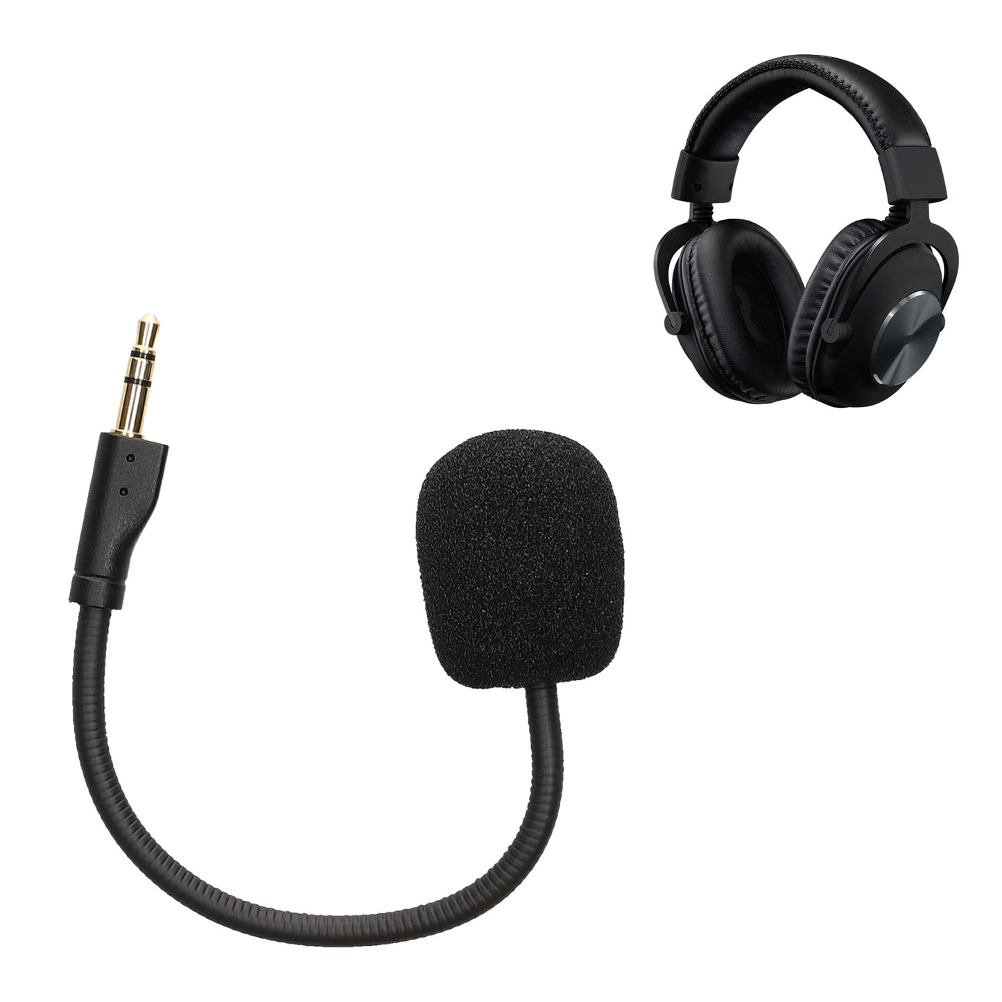 kwmobile Micrófono Compatible con Logitech G Pro X - Microfono Repuesto para Auriculares Gaming - negro