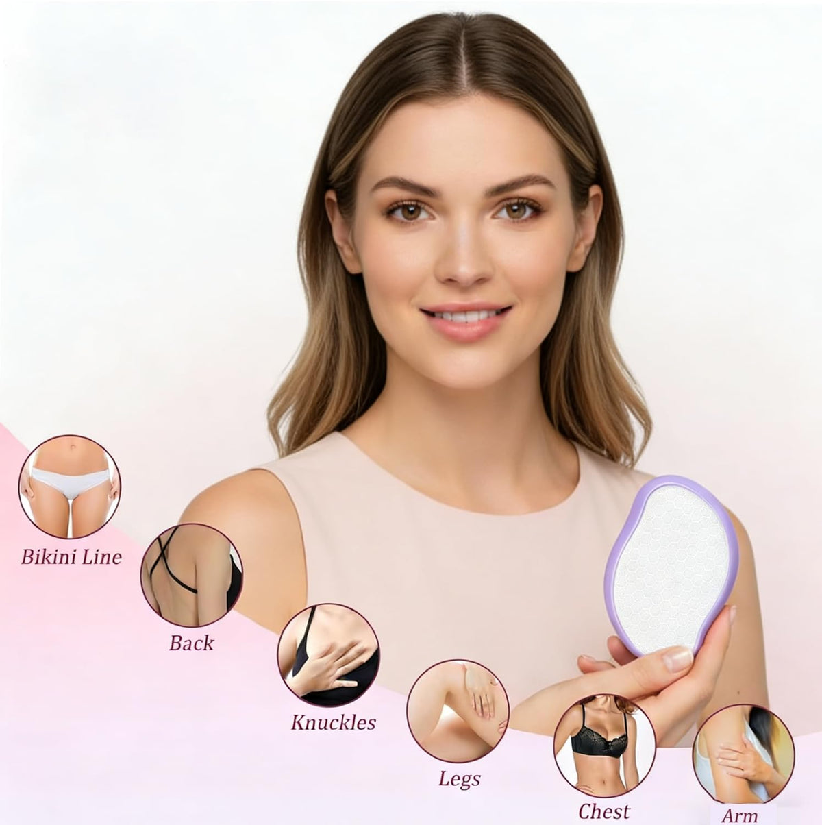 MINOCHI 2 unidades de depilador de cristal reutilizable para mujer, depiladora de cristal indolora para mujeres y hombres, exfoliación mágica indolora para eliminar el vello.