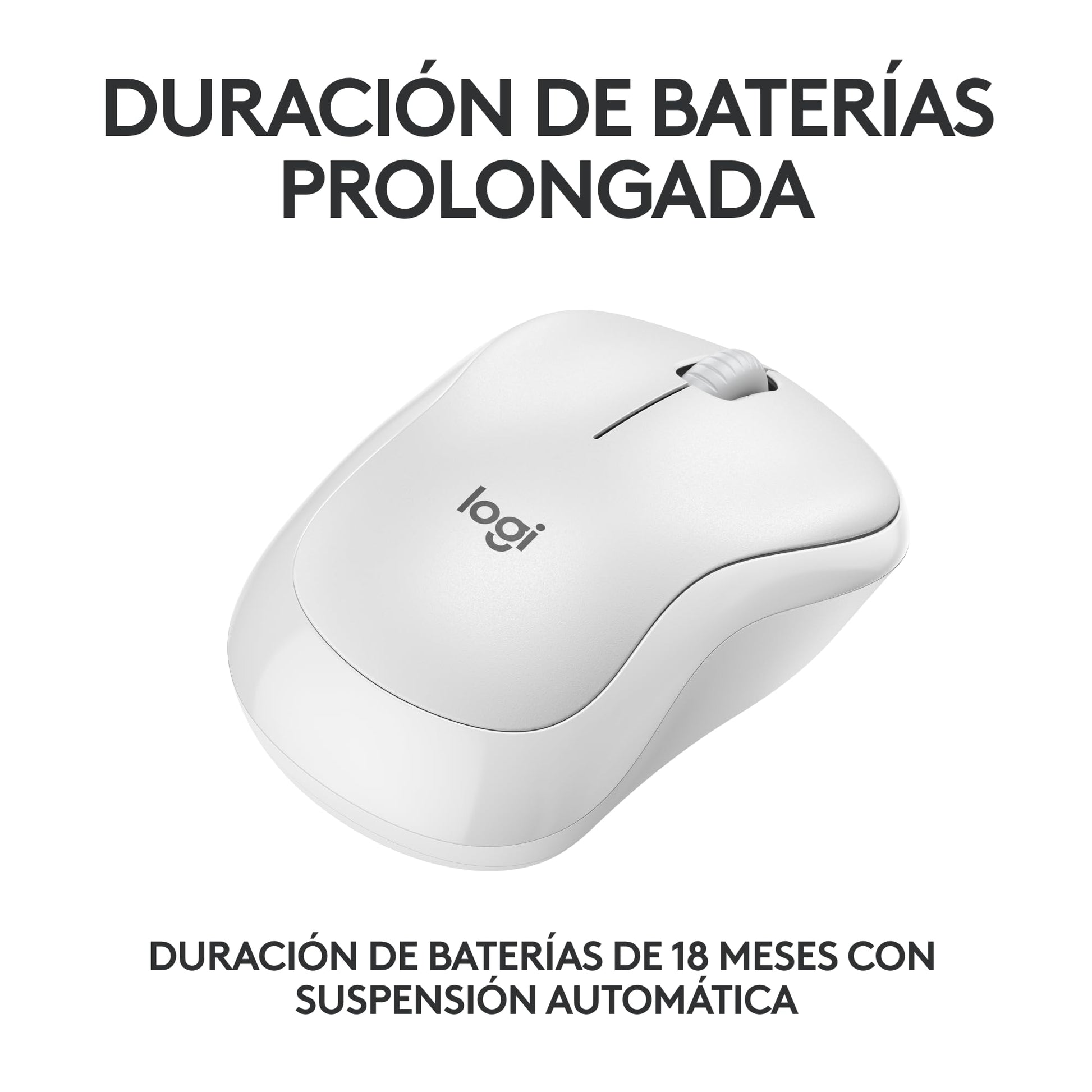 Logitech Mouse Bluetooth silencioso M240, inalámbrico, Compacto, portátil, Seguimiento Suave, batería 18 Meses, Windows, macOS, ChromeOS, Compatible con PC, Mac, laptops, Tablets - Blanco