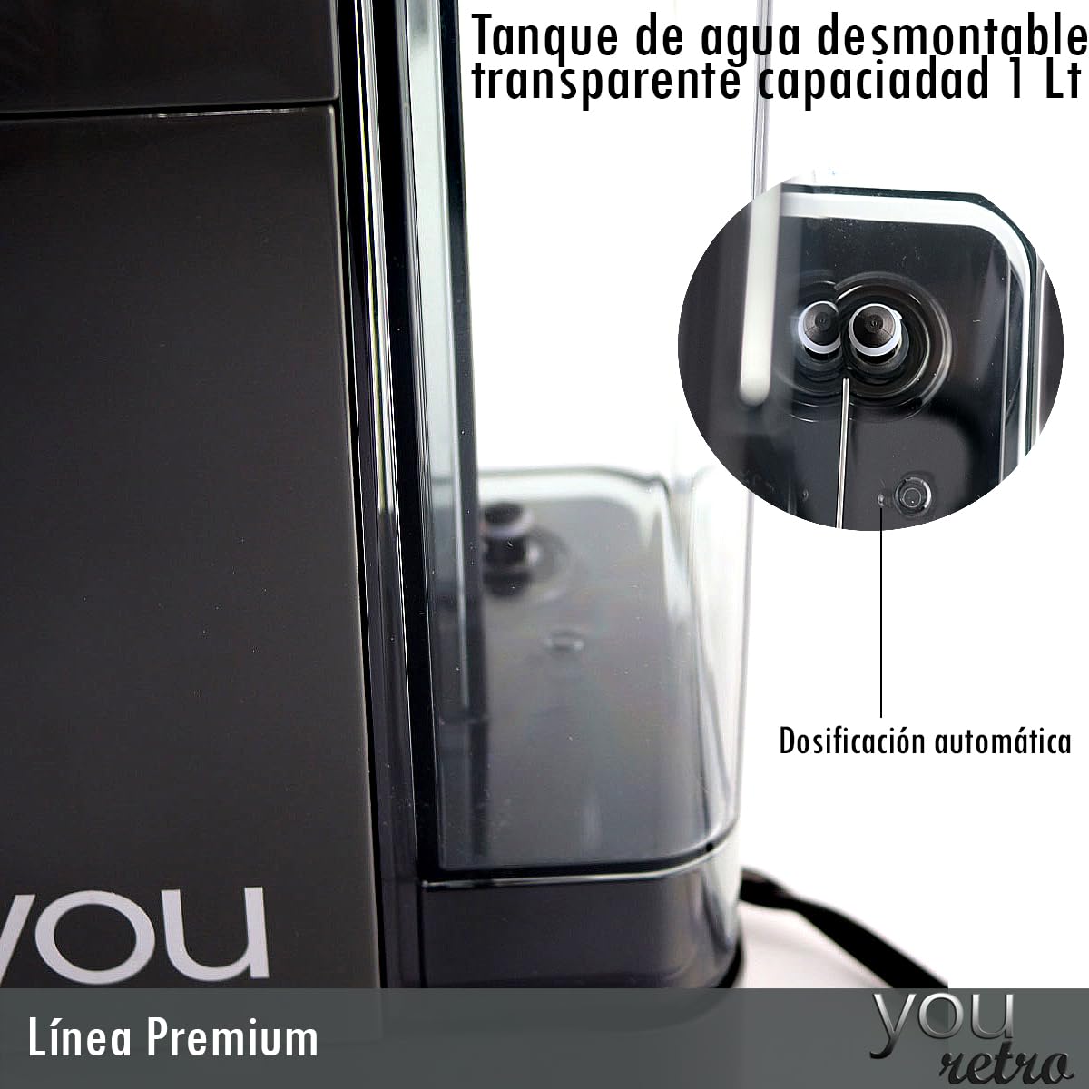 Maquina Cafetera de Espresso y Capuchino 20 Bares, Cafe Molido con Espumador de Leche para Espresso Cappuccino Mocha y Latte Barista en casa 1350w YOU