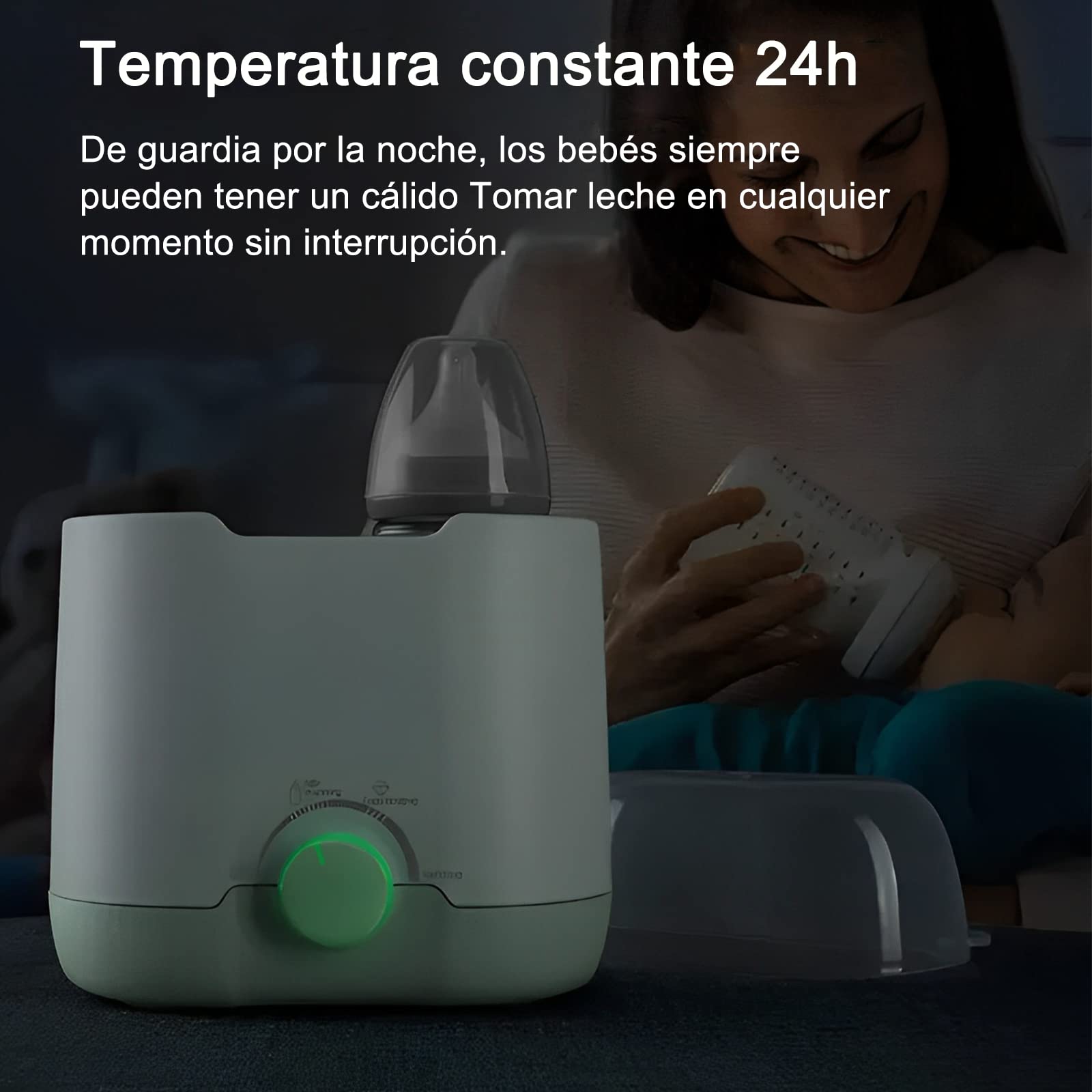 Calentador de Biberones, 5 in 1 Esterilizador de Biberones Electrico,Calentador de Biberones Portatil, Control de Temperatura Las 24 Horas, sin BPA, Regalo del Día de la Madre