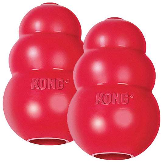 KONG 2 Pack Classic Dog Toys, Large, Red