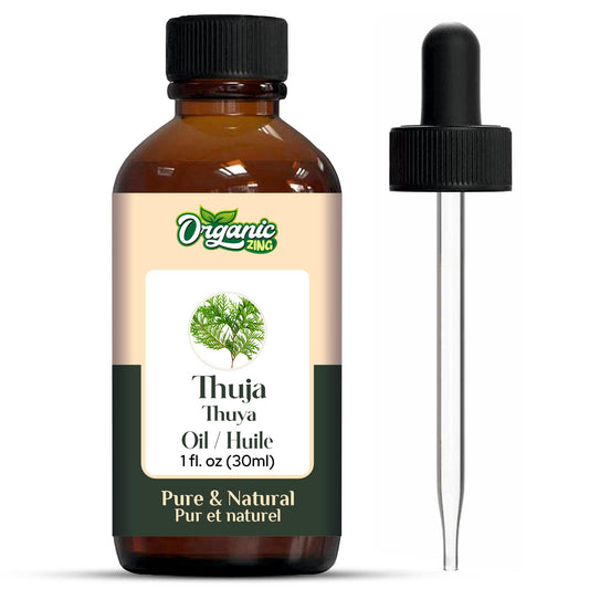Organic Zing Thuja Essential Oil Pure & Natural for Skin, Face, Hair Care, Aroma therapy, Diffuser, Conditioner - 30ml