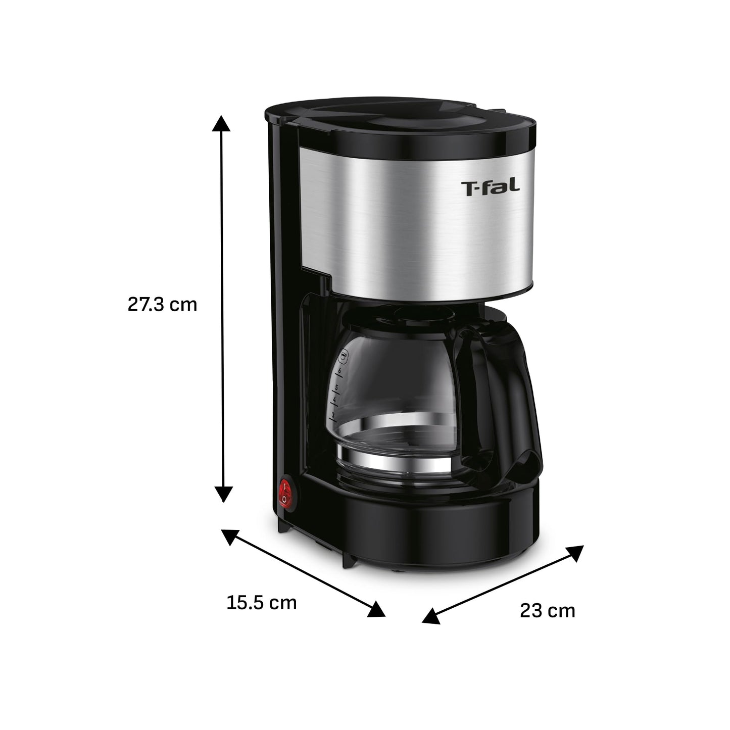 Cafetera T-fal Heliora Inoxidable con Sistema Antigoteo para 6 Tazas