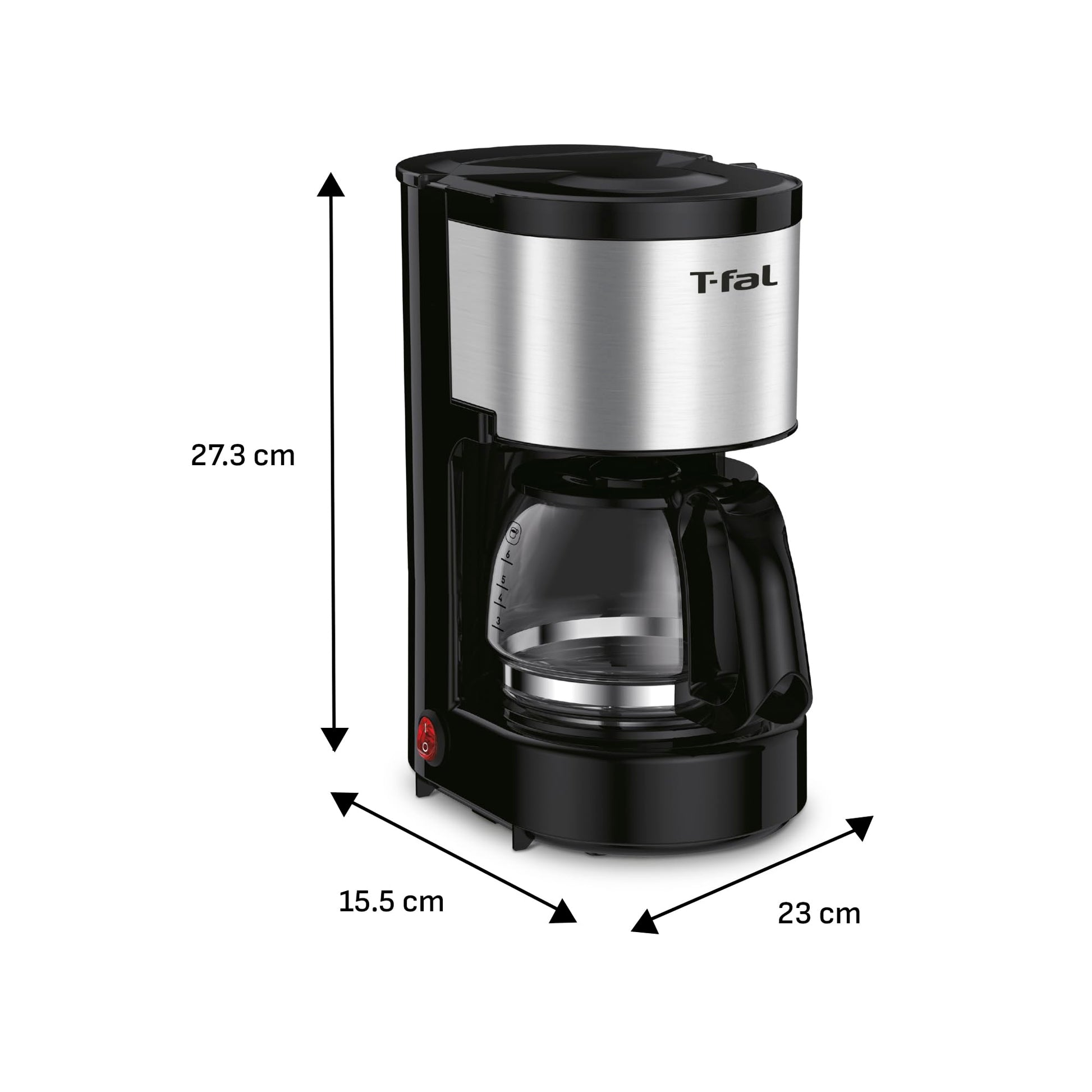 Cafetera T-fal Heliora Inoxidable con Sistema Antigoteo para 6 Tazas