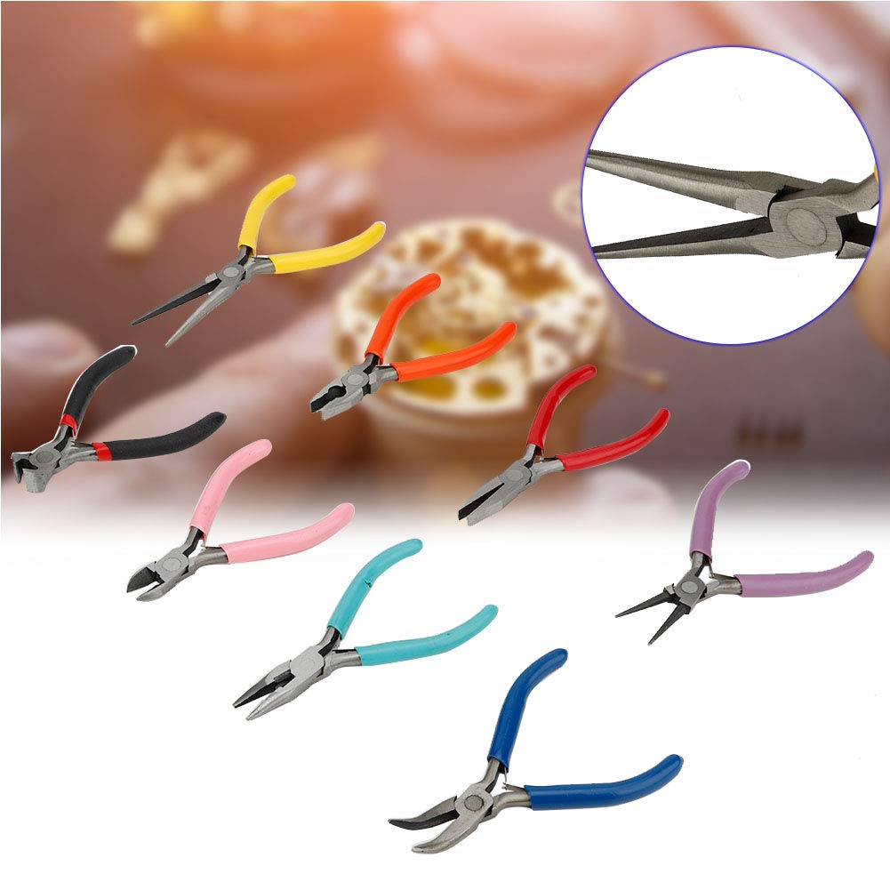 Alicates resistentes al desgaste y duraderos de punta larga/redonda/plana Alicates para joyería, juego de alicates para hacer joyas, 8 piezas/juego para uso de bricolaje en industrias