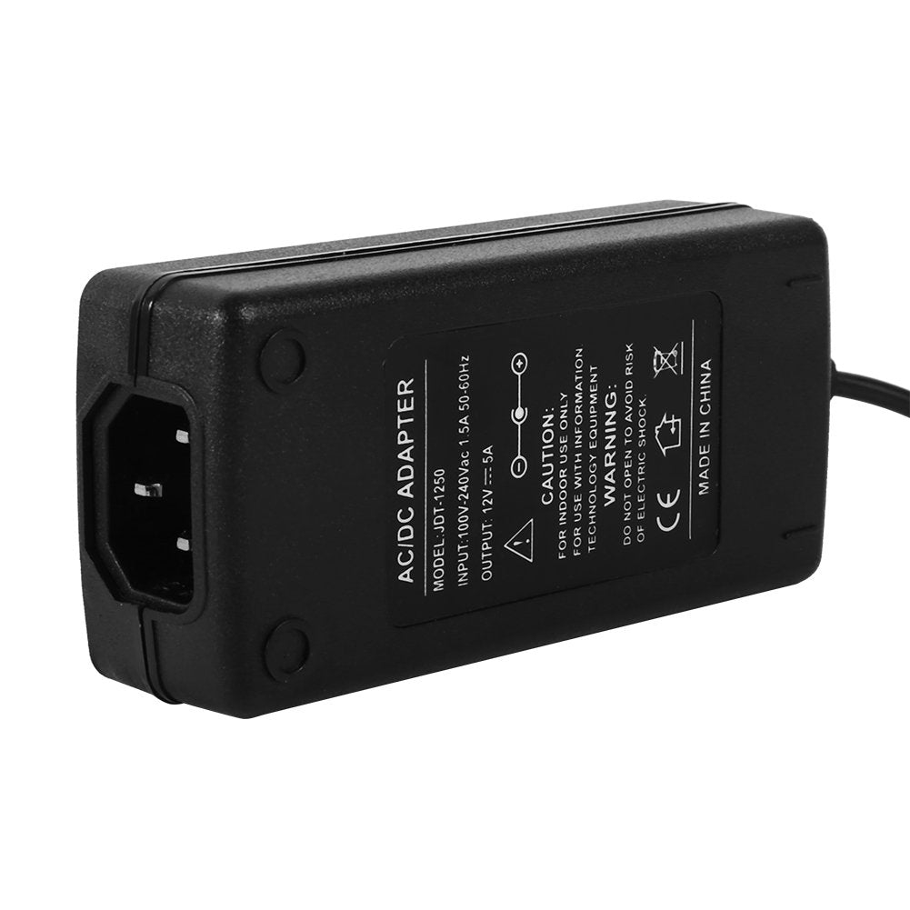 FTVOGUE AC 100V-240V Convertidor Adaptador DC 12V 5A 60W Fuente de alimentación para LED luz LCD Monitor
