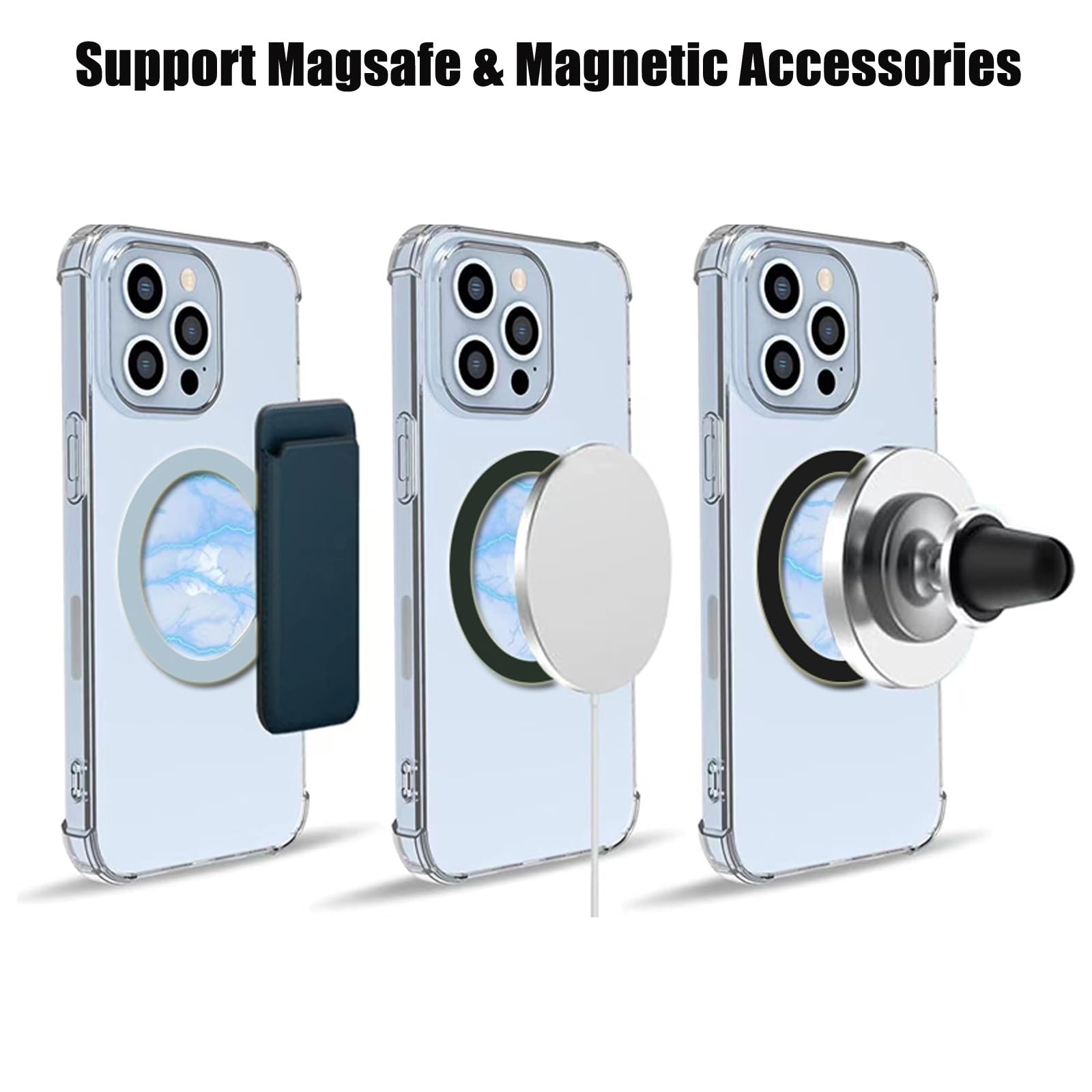 Anillos Magnéticos Universales de Metal para Cargador MagSafe iPhone y Samsung Galaxy