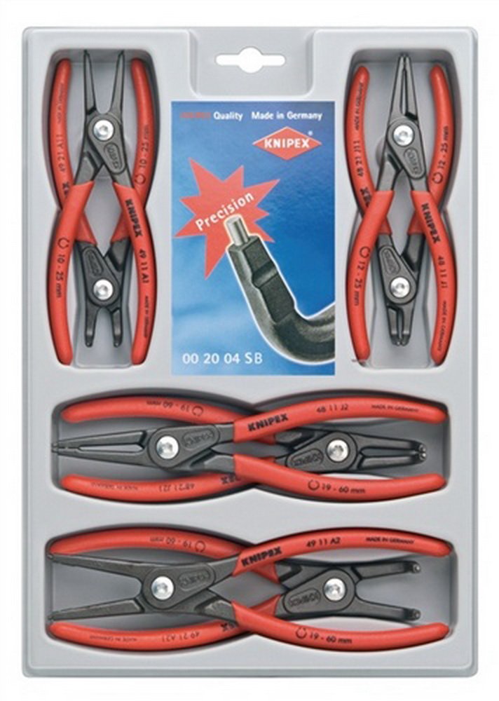 KNIPEX 00 20 04 SB Juego de pinzas de precisión para anillos de retención 295 mm