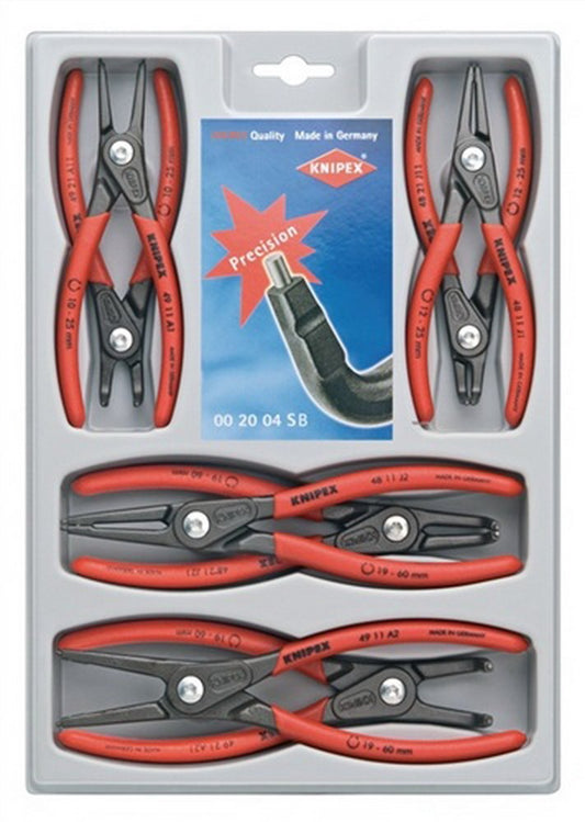 KNIPEX 00 20 04 SB Juego de pinzas de precisión para anillos de retención 295 mm
