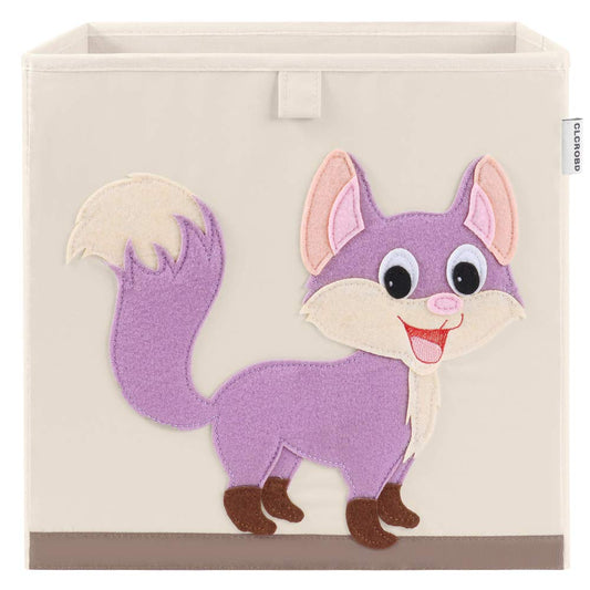 CLCROBD - Contenedores plegables de almacenamiento de cubos de animales, caja de juguetes de tela/cofre/organizador para guardería de niños, 13 pulgadas (zorro)