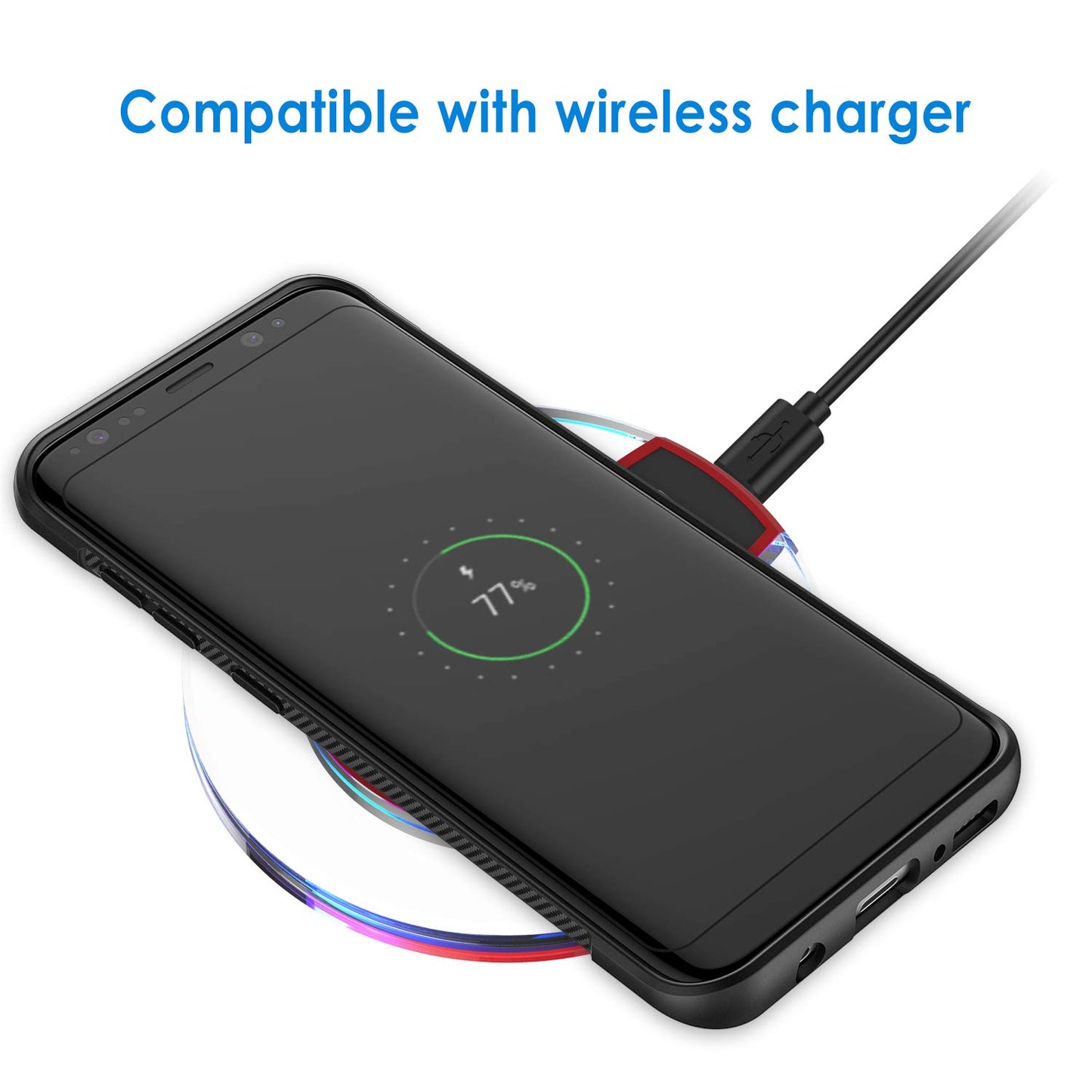 JETech Funda Slim para Samsung Galaxy S8, Carcasa Teléfono Delgado con Absorción de Impacto y Diseño de Fibra de Carbón (Negro)