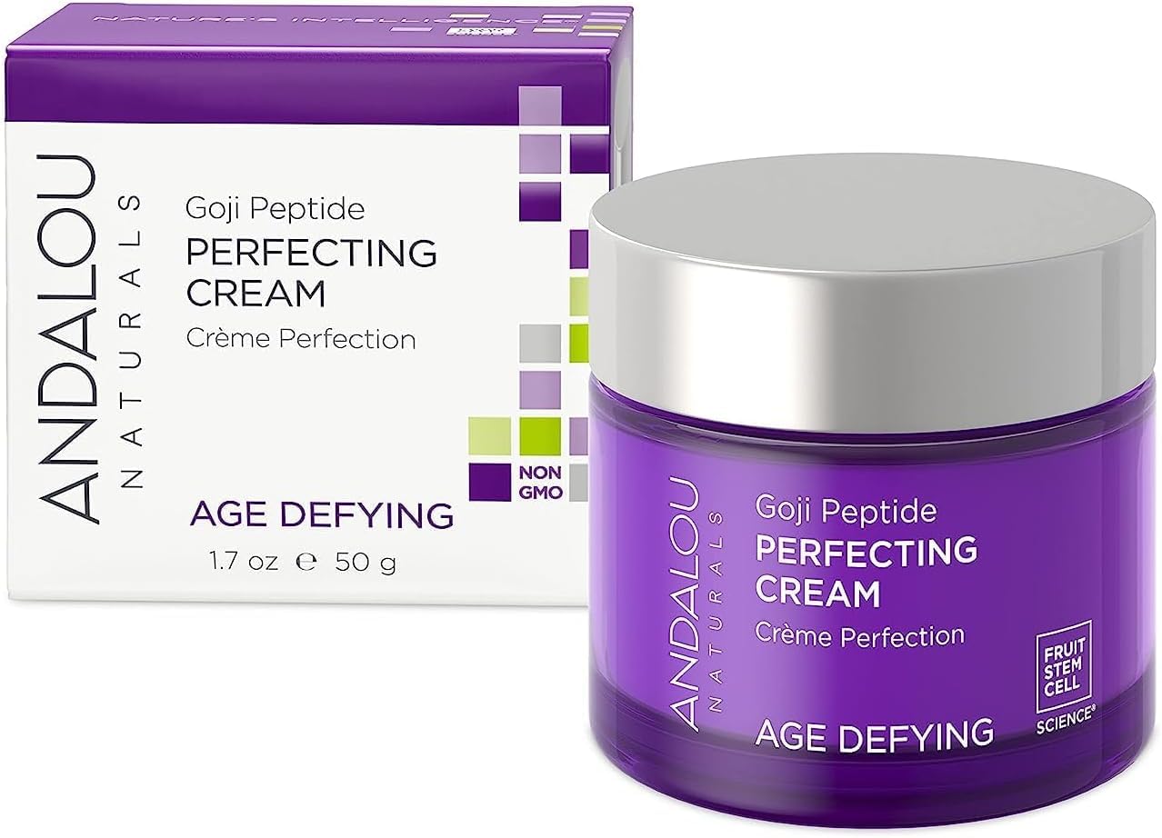 Crema de día Andalou Naturals, 1.7 onzas, Goji Peptide crema de perfeccionadora, 50,27 ml