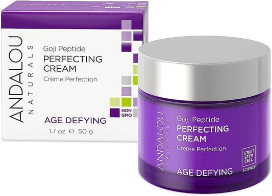 Crema de día Andalou Naturals, 1.7 onzas, Goji Peptide crema de perfeccionadora, 50,27 ml